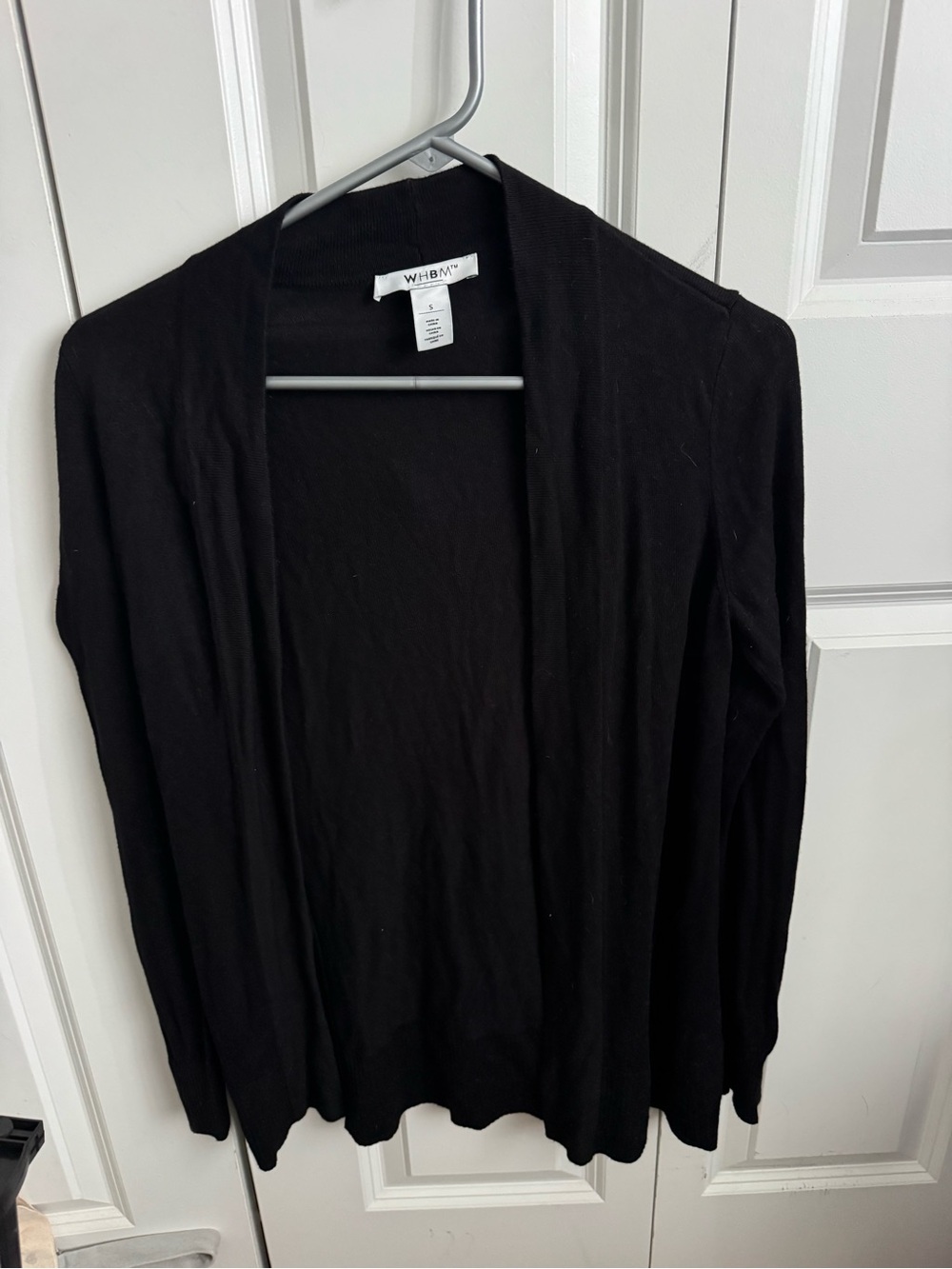 White House Black Market Black Open-Front Lightweight Cardigan